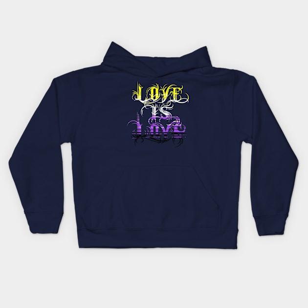 Love is Love - Nonbinary Pride Kids Hoodie by Manfish Inc.